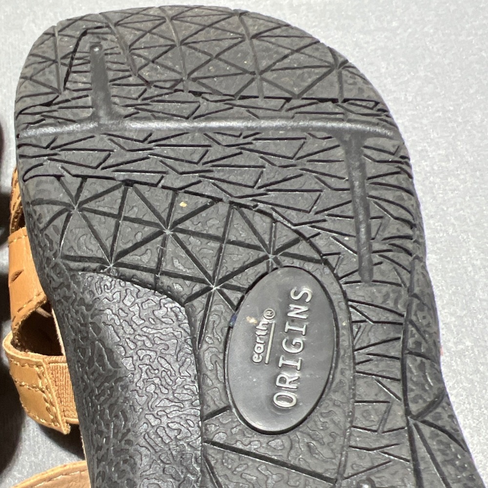 Earth Origins Etsellie Tan Leather Strappy Comfort Sandals Womens 9.5 M Brown - Picture 7 of 12